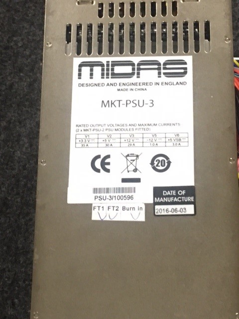 Complete power supply for Midas Pro3  Pro6 Pro9 with 3 psu in.