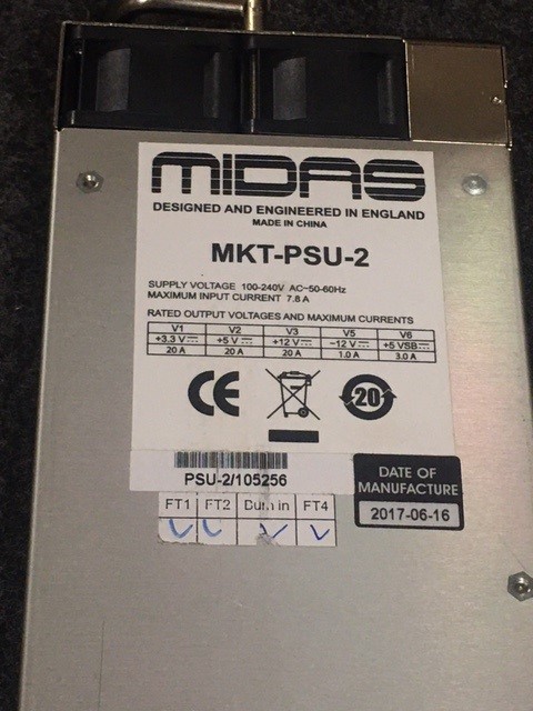 Single Midas MKT-PSU-2 psu for Pro3 pro6 pro 9