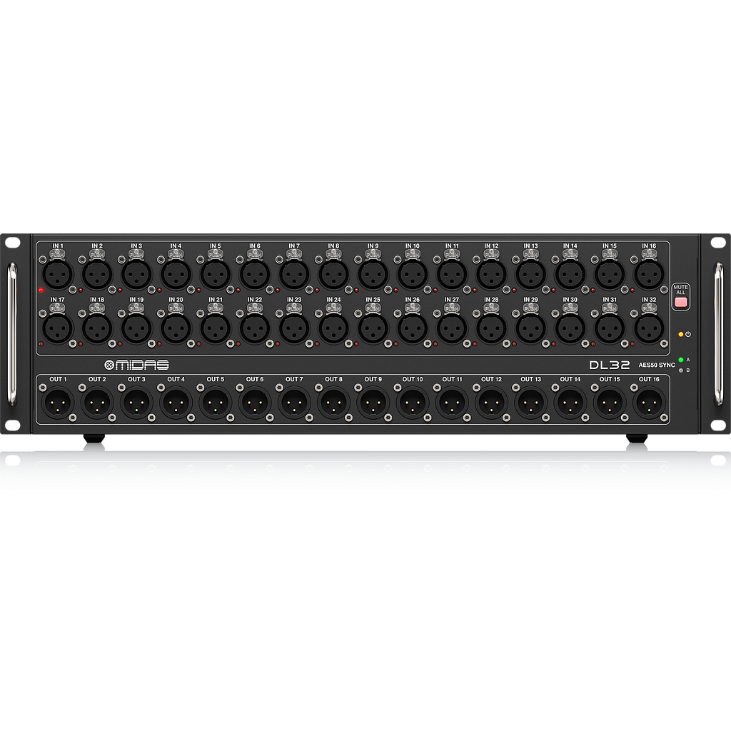 Midas DL32 32 Input, 16 Output Stage Box with 32 MIDAS Microphone Preamplifiers