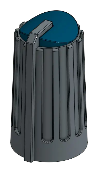 Pot Knob Cap - blue green (3025C)